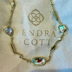 Kendra Scott Gold and Dichroic Glass Necklace